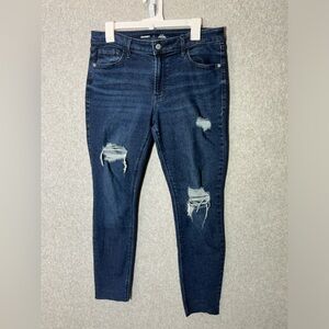 Women's Size 12 Old Navy Dark Wash Mid Rise Rockstar Skinny Jeans STRETCHY‎